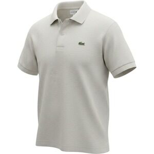 Lacoste Polo Shirt Mens XL Classic Fit L1264 Heathered Gray Cotton Crocodile